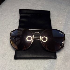 Quay Australia Gold Cat Eye Sunglasses Rose Gold Mirror Lens Cherry Bomb